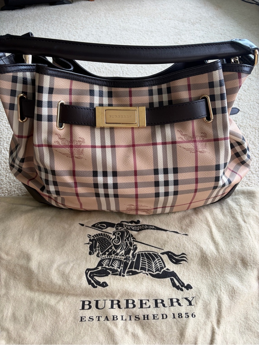 Burberry Willenmote Haymarket Shoulder Bag